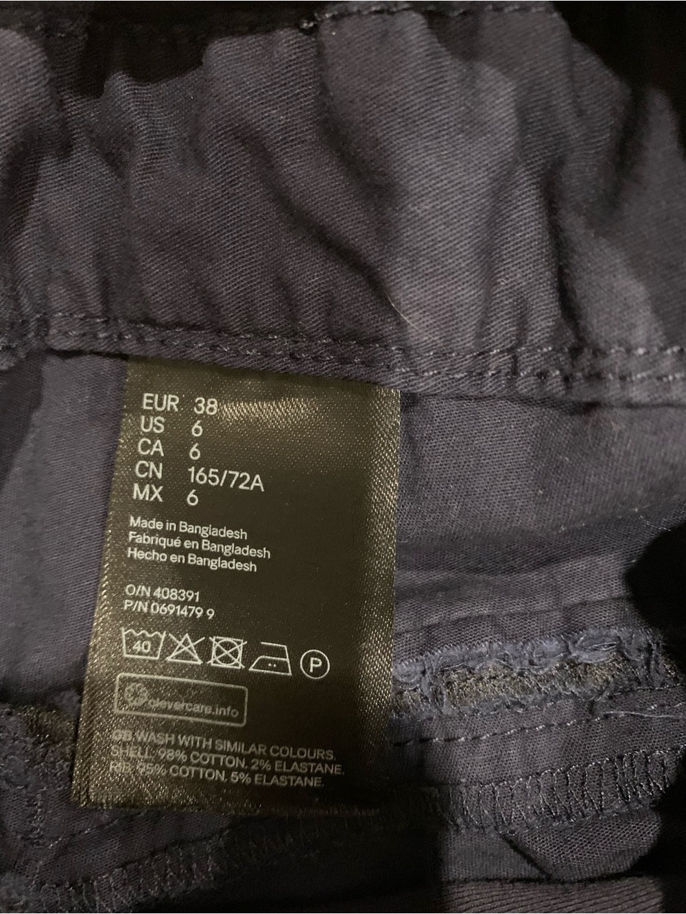 H&M Maternity Navy Chino Shorts Size 6 - Picture 6 of 6